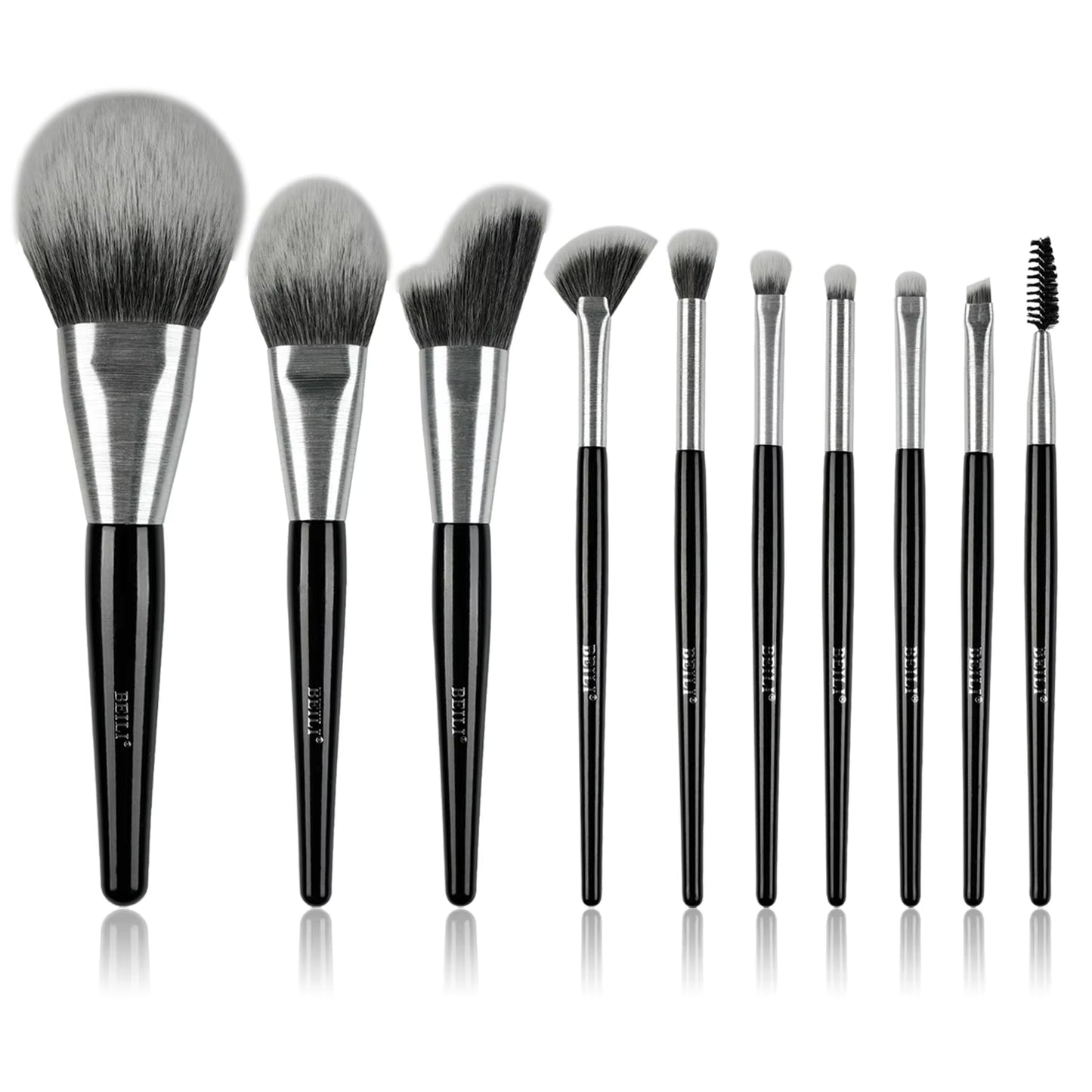 Beli 10pcs Professional Makeup Brush Set New Design Brushed Tube Makeup Brushes