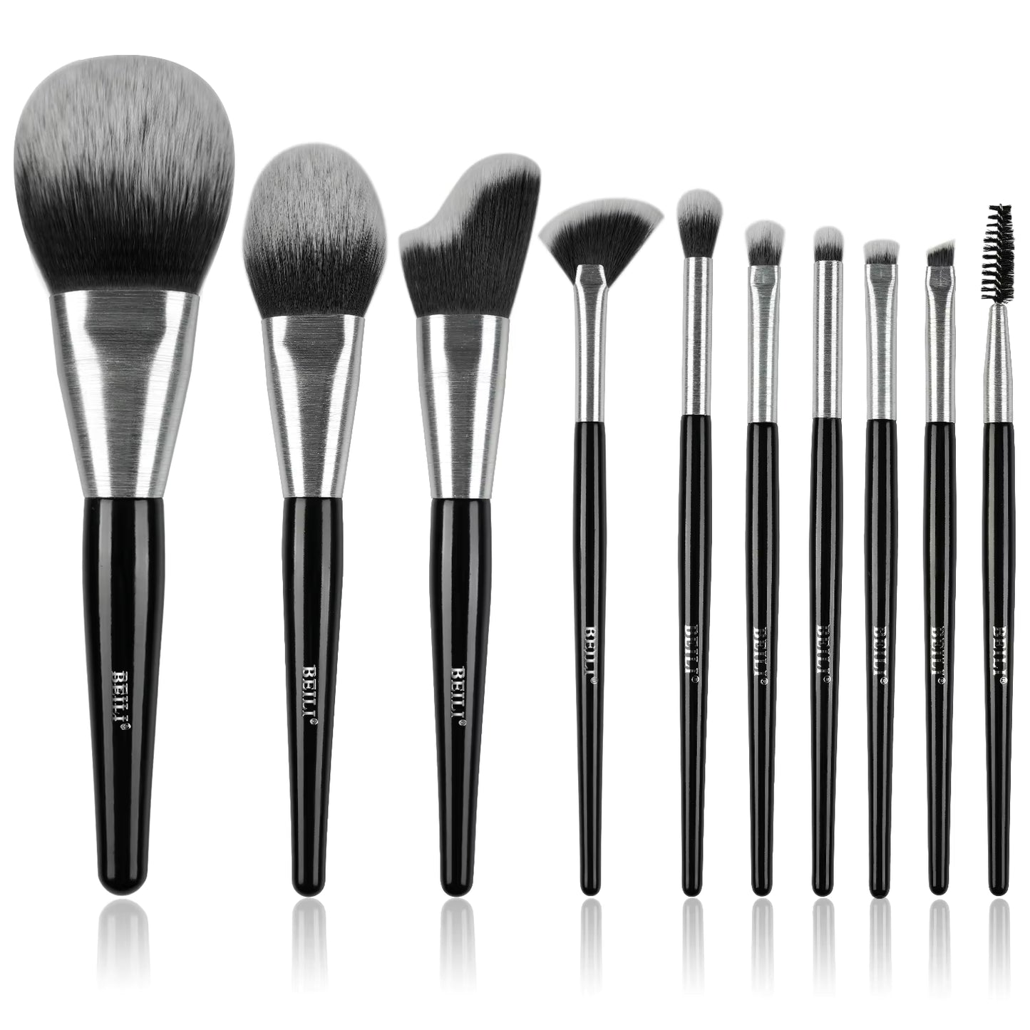 Beli 10pcs Professional Makeup Brush Set New Design Brushed Tube Makeup Brushes