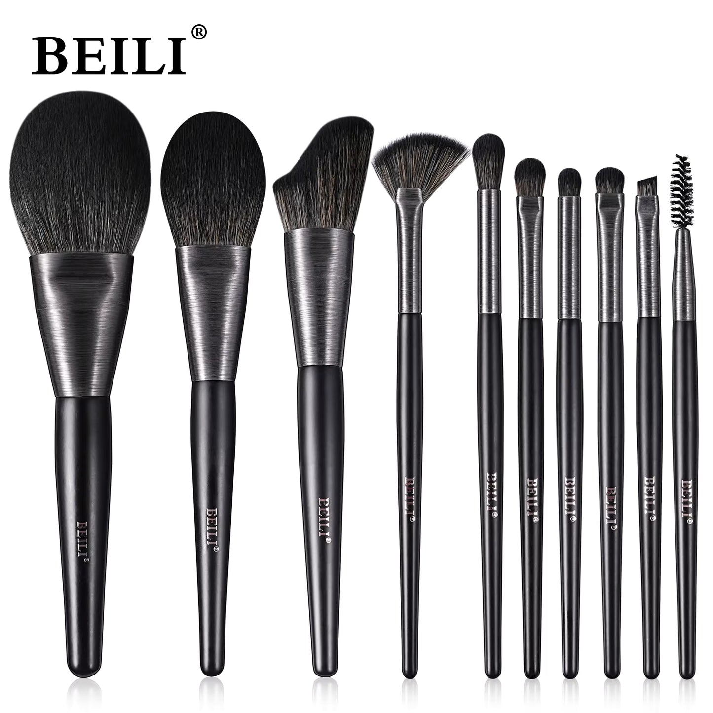 Beli 10pcs Professional Makeup Brush Set New Design Brushed Tube Makeup Brushes